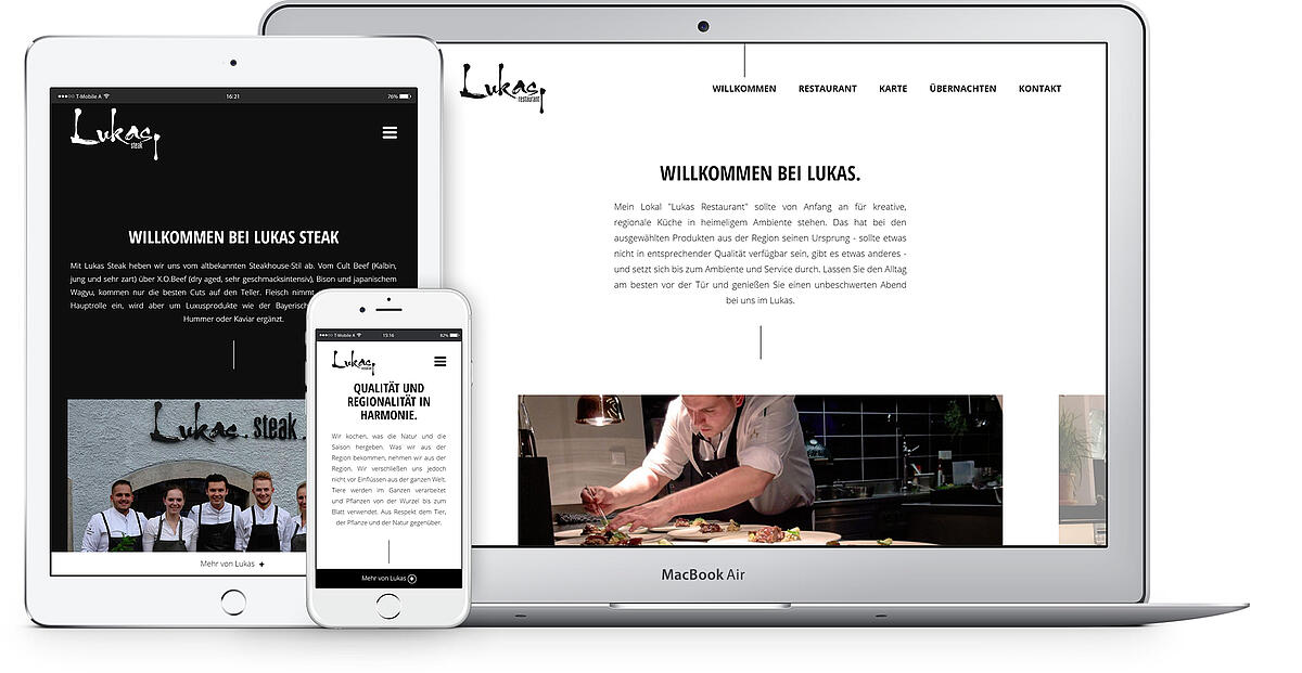 Responsive Website für Lukas Restaurant